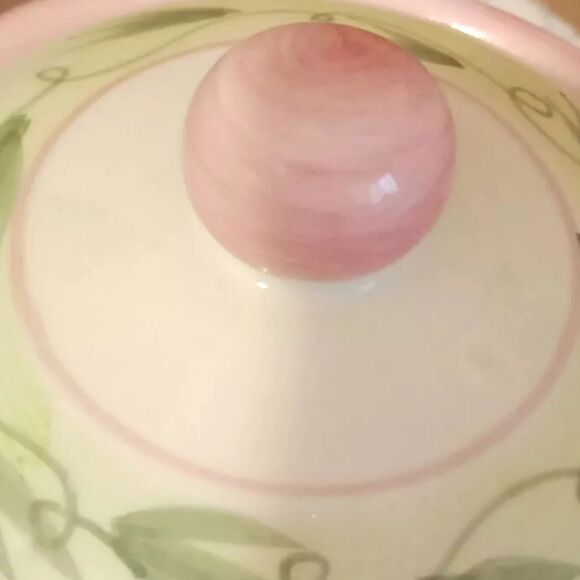 Vintage Ceramic Pink Floral And Leaf Teapot - Picture 2 of 6